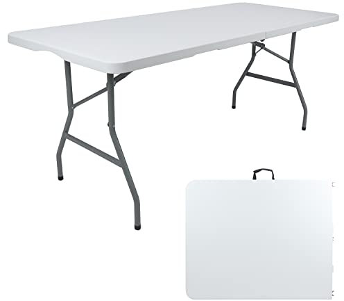 PP · PERFORMANCE Lampada da tavolo rettangolare pieghevole da 1,8 m per campeggio, catering, barbecue, picnic e feste all'aperto con maniglia per il trasporto