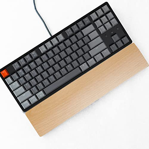 Aothia Tastatur-Handgelenkauflage aus Holz-Walnuss handballenauflage tastatur-Ergonomische Haltung(36x8x2cm Buchenholz)