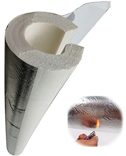 NOWORO Dämmung Rohre Aluminiumfolie Schaumstoffschlauch, für rohrisolierung im erdreich, Frostschutz Feuer, Innendurchmesser 22/27/34/43/48/60/76/89mm, Siegel selbstkleben (Size : 34MMX30MMX1M)