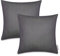 Paco Home 2er Set Kissenbezug 45x45 Dekokissen Kopfkissen Kissenhülle Wetterfest Mehrfarbig Zierkissenbezug Outdoor, Farbe:Anthrazit, Sets:2pcs-Set