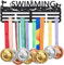 SUPERDANT Porta Medaglie da Parete da Nuoto Star Espositore per Medaglie Sportive con 3 File 12 Ganci Espositore Porta Medaglie Espositore da Parete per Medaglie Regalo per Gli Atleti