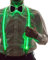 IVEOPPE Leuchtende LED Hosenträger Herren und Fliege - LED Rave Outfit 2er Set, für Musik Festival, Halloween-Kostümparty (Grün)