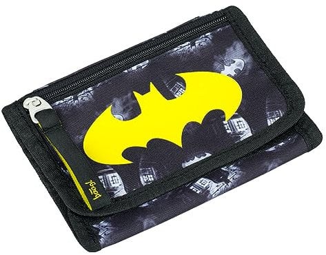 Baagl Brustbeutel Kinder - Geldbörse für Jungen - Geldbeutel, Mini Portemonnaie, Kleingeld Münzbörse (Batman Dark City)