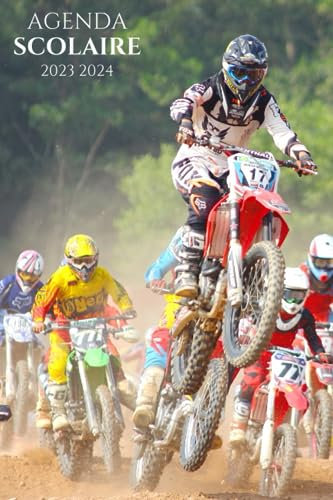 Agenda Scolaire 2023 2024 Motocross: Planificateur scolaire journalier pour Primaire Collège Lycée Etudiant,(Aout 2023/Juillet 2024) pour Garçon et fille │Moto