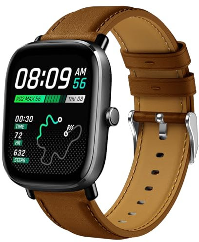 Osinaga 20mm Leder Armband für Amazfit GTS 4 Mini, Schnellverschluss Lederarmbänder für GTS 3/2/2 Mini, Bip 3/3 Pro/S/Lite, GTR 42mm