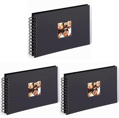 walther design SA-109-B Fotoalbum Fun, Spiralalbum, 23x17 cm, schwarz (Packung mit 3)