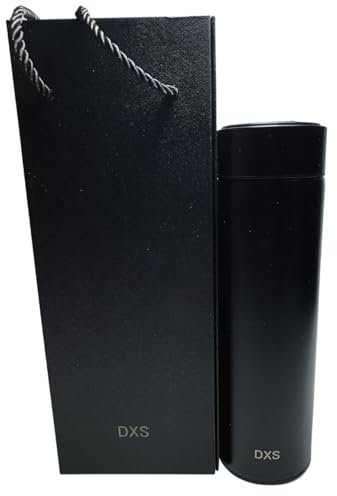 Genérico Davidex Botella de viaje, Termo de 500 ml, Termo de acero inoxidable 304, Pantalla táctil LED inteligente con temperatura, Termo de doble pared, Negro, Regalo de empresa