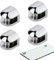 Morsetto di Vetro, Vetro Regolabile Clip, Staffa in vetro regolabile, 4PCS Supporto Vetro Regolabile Staffe Mensole Vetro Reggimensola Vetro per Vetri di Spessore 6-8 mm