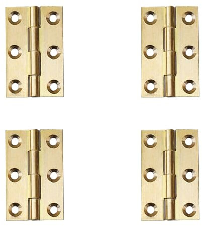 4 bisagras de puerta de 1.5 pulgadas, bisagras plegables de latón para puertas, ventanas, armarios, cajones