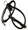 BARRY & LUCY® Hundegeschirr aus Leder - weiches Finish, verstellbares Hundegeschirr, Geschirr für große und kleine Hunde, viele Größen und Farben, klassisch und elegant, 10mm- 51/61cm Schwarz