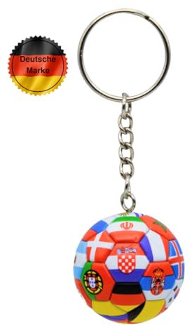 KEYSPACE Schlüsselanhänger Fussball Geschenke Jungen Fußball Geschenk für Jungs und Mädchen… (Länder)