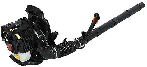 52CC Benzin Laubbläser, Benzin Garten Laubbläser, Schneegras Rasengebläse Gas Po wered 550CFM 2-Takt-Motor Benzin Rucksack Laubbläser für Rasenpflege Laubblasen, Auto, Eckstaubreinigung, Schwarz