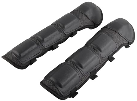 KIMISS Rodilleras Protectoras para Moto y jardín, Resistentes y Ligeras, Ideales para Sierra de Cadena, guardas espinilla Ajustables