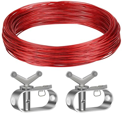 Drahtspannseil für Poolplanen,Drahtseilspanner für Schwimmbadplanen,Drahtseil Spanner mit Drahtseil (31m Lang, Φ2mm), Spannschloss für Seil Poolabdeckung, Spanndrahtseil für Befestigung Poolabdeckung