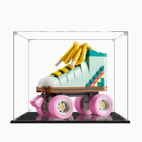 Acryl-Displaybox für Lego 31148 Vintage Rollschuh-Modell, transparente staubdichte Displaybox, kompatibel mit Lego 31148 Bauset (Modell nicht im Lieferumfang enthalten) (2 mm)