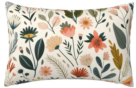 Blume Kissenbezug 50 x 30 cm, Outdoor Kissen Frühling Wasserdichte Kissenhülle Dekokissen Sofakissen, 2er Set Deko Kissen Couch Zierkissenbezüge Wetterfest Kissenbezug für Balkon Deko Terrassen Pr-404