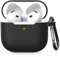 Bouixel für Airpods 4 Hülle Case, Weiche Silikon Schutzhülle Skin Zubehör mit Schlüsselanhänger für Apple AirPods 4th Generation (2024), Schwarz