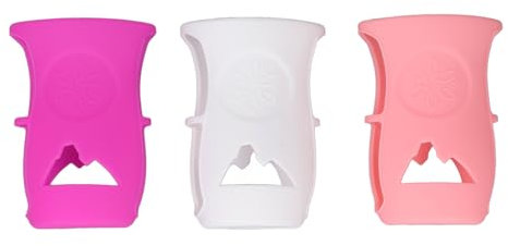 Manchon de Biberon en Silicone, Couvercle de Biberon Sûr avec Isolation Thermique, Manchon de Bouteille en Verre isolé avec Protection contre les Rayures Antidérapant (Blanc +