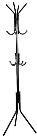 Coat Stand with 12 Hooks Coat Rack 3 Tier Freestanding Metal Hanger hat stand Multifunctional Handbag Jacket Umbrella Hanging Organiser for Homes Office Entryway Hallway Black 175CM