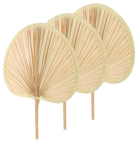 HAWILLOSCH 3pcs Cattail Fan Summer Decor Wall Fan Decor Wall Hanging Decor Decorate Fans Handheld Banana Leaves Decors Indoor Hand Fans Natural Fan Wall Fans Decor Summer Hand Fan Banana Leaf
