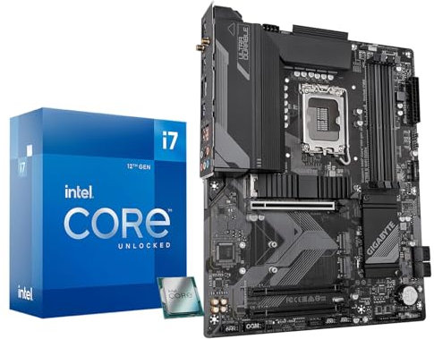 MICRO CENTER Scheda madre CPU Combo - Intel i7-12700K 12-Core LGA 1700 Gaming PC Desktop Processore fino a 5.0 GHz Bundle con scheda madre GIGABYTE Z790 S WiFi DDR4