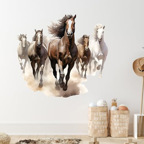 GRAZDesign Wandtattoo Pferde Aufkleber für Kinderzimmer, Wohnzimmer, Wand, Tür und Schrank - 63x57cm