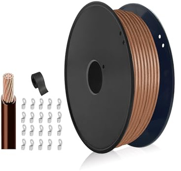 HuLuWa H07V-K 1,5mm² Cable Flexible Marrón, 50m | Cobre flexible, aislamiento PVC. Para cuadros, taller y distribución eléctrica.
