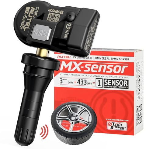 Autel RDKS 2 in1 MX-Sensor Dual-Frequenz, OE-Niveau TPMS-Sensoren für 99% Autos, 100% Programmierbarer Reifensensor, Funktioniert mit TS408S TS501Pro TS508WF TS601 TPMS Werkzeug(Gummiventil, 1 Stück)