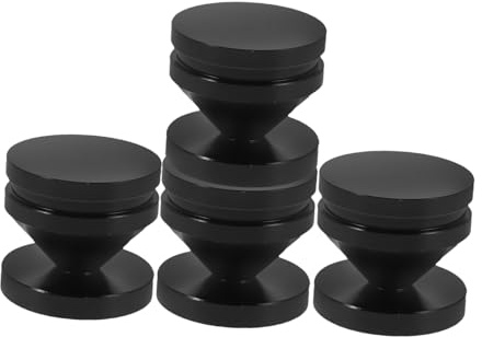 LABRIMP Speaker Isolation Feet Pads and Anti-vibration Speaker Spikes for Home Audio Equipment, Amplifiers, Turntables – Black 4-set Shockproof Audio Vibration Isolation Pads