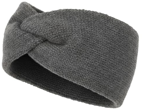 styleBREAKER Damen Feinstrick Stirnband Knoten, Dunkelgrau | Aus Viskose, wärmend und atmungsaktiv gegen Wind und Kälte. Passend für 56-59 cm Kopfumfang. Handwäsche empfohlen.