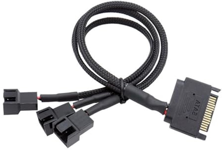 Rudiaoa SATAs To 4Pin PC Fan Power Splitter Cable Braideds Sleeve Multiple Cooling Connectors For Computer Case Airflows Optimization Computer Cooling Accessory