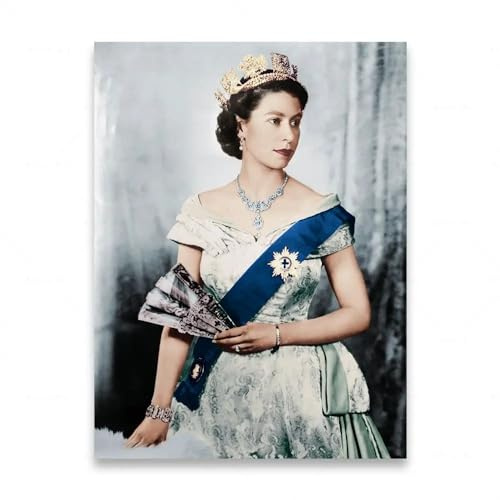 SSLDP LFHLI Moderne Kunst Queen Elizabeth II Poster Porträt Wandkunst Queen Elizabeth Leinwand Gemälde und Drucke Wohnkultur Bild 50x70 cm Ohne Rahmen
