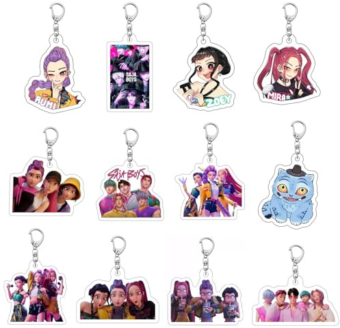 UNIPORE Hunters Schlüsselanhänger Mitgebsel, Anime Figuren Film Acryl-Schlüsselanhänger, Anhänger Geschenk Für Fans, Sammler & Mädchen (12 Stück)