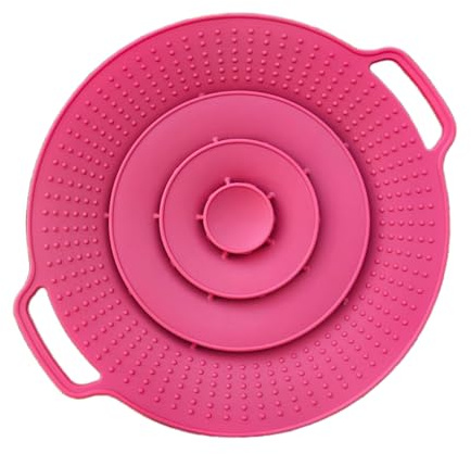 Silicone Boil Over Protection 30 cm - Splash Guard Pot Lid for Stove, Microwave & Bowls | Heat Resistant, Dishwasher Safe & Universal (Rose Red)