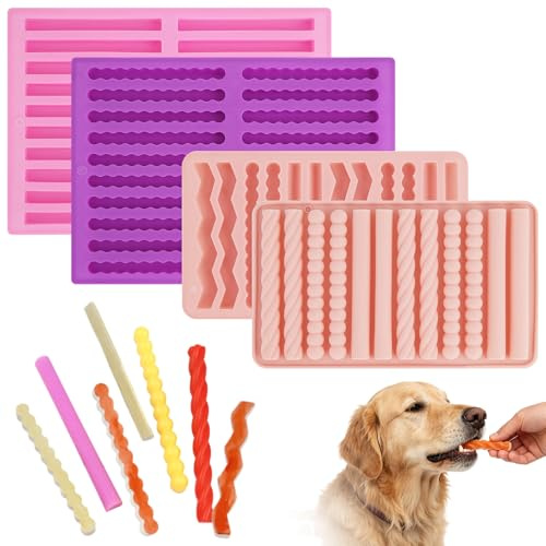 Backmatte Hundekekse 4 Stück Hundekekse Backform Lebensmittelecht | Leicht Zu Reinigende Bpa-Frei Flexibel Backform für Hundeleckerlies für DIY Hundeleckerlies, Schokolade, Kekse, Eiswürfel