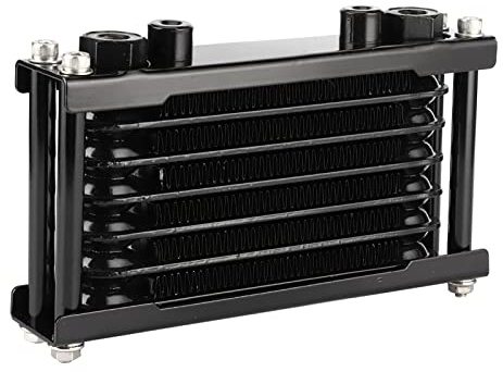 Ausla Radiador de Motocicleta, Enfriador de Aceite de Motor de Aleación de Aluminio, Rosca de 12 X 1,25, Reduce la Temperatura del Aceite de 54 a 72 °F, con Accesorios de Instalación para Motos de