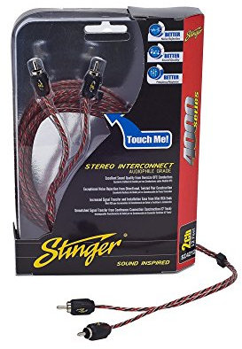 STINGER SI423 2-Kanal Cinch Anschlusskabel Verstärkersets 0,9m 4000 Serie