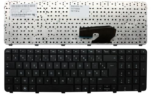 Keyboards4Laptops Francés Marco Negro Brillante Negro Teclado para Ordenador portátil Compatible con HP AENK5U034384A