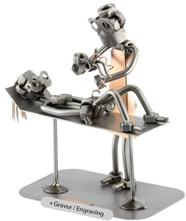 Steelman24 Schraubenmännchen Hebamme mit persönlicher Gravur | Made in Germany,Handarbeit,Geschenkidee,Stahlfigur,Metallfigur