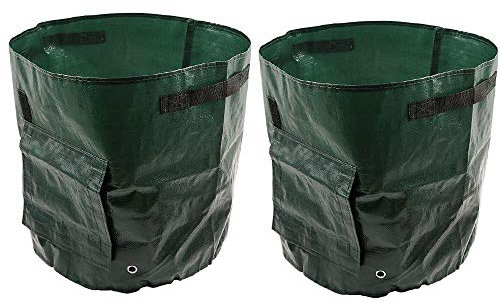 Lychee 2PCS 10 Gallon Potato Grow Bags,35cm x 45cm,PE Potato Planter Bag with Access Flap and Handles for Planting Vegetables Potato Carrot Onion Tomato
