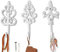 Antique Chic Cast Iron Decorative Wall Hooks - Rustic - Shabby French Country Charm - Large Decorative Hanging Hooks - Set of 3 - Screws and Anchors for Mounting Included - Powder Coat White