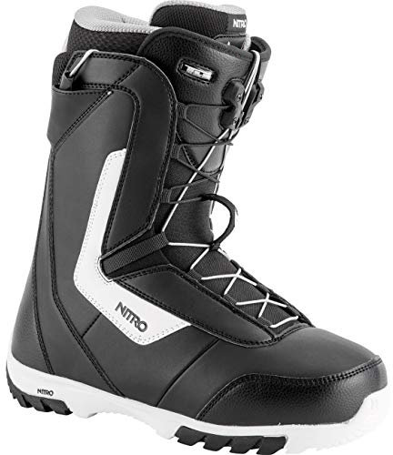 Nitro Snowboards Sentinel TLS '19-Scarponi da Snowboard, Leggeri, con Sistema di Allacciatura Rapida, per Principianti, Freestyle Freeride, Stivali Uomo, Nero, 26,5