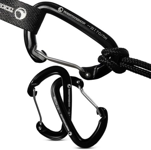 Ticket to the Moon Fair Trade 2er Pack Hochwertige Karabiner-Haken 22kN (~ 2.240kg) für Hängematte, Camping, Wandern, Angeln