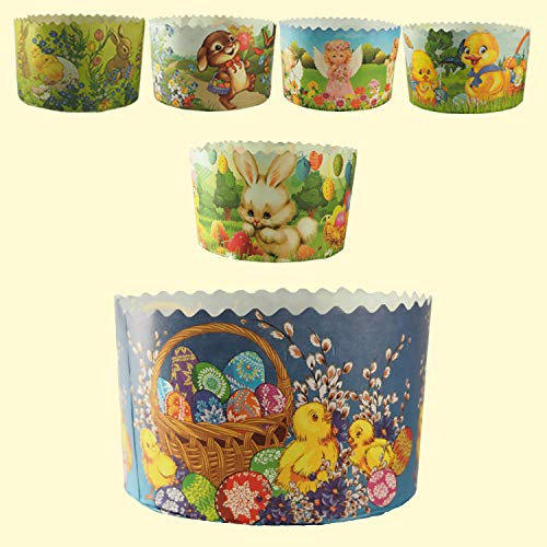 Backform 5er Set für Osterkuchen Kindermotive H-8,5 cm, D-13cm, Panettone
