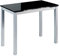MOMMAHOME® Mesa de Cocina o salón Extensible Moderna, CALCUTA, Color Negro/Plata - Material Cristal Templado/Metal 100/140 x 60 x 76 cm