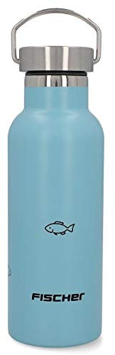 FISCHER Trinkflasche Edelstahl 500 ml | Kinder | Schraubverschluss | lebensmittelecht, Blau