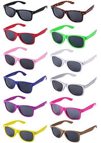 LFYXCW 12 Paare Sonnenbrillen Set Bunt Party Favors Für Herren Damen Partybrillen Set Sommer 80er (Mehrfarbig)