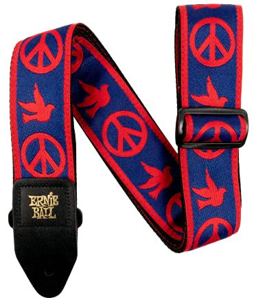 Ernie Ball Peace Love Dove Red/Blue Jacquard Gitarrengurt