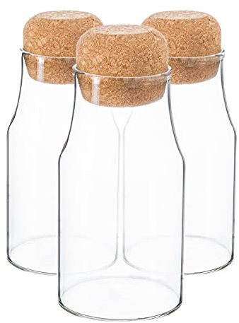 Argon Tableware Glaspeicherflaschen Mit Korkdeckel - 180ml - Packung Von 6