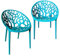 TRISENS Gartenstuhl Kunststoff Stapelstuhl Bistrostuhl Küchenstuhl Stuhl Stapelbar, Farbe:Blau, Menge:2 St.